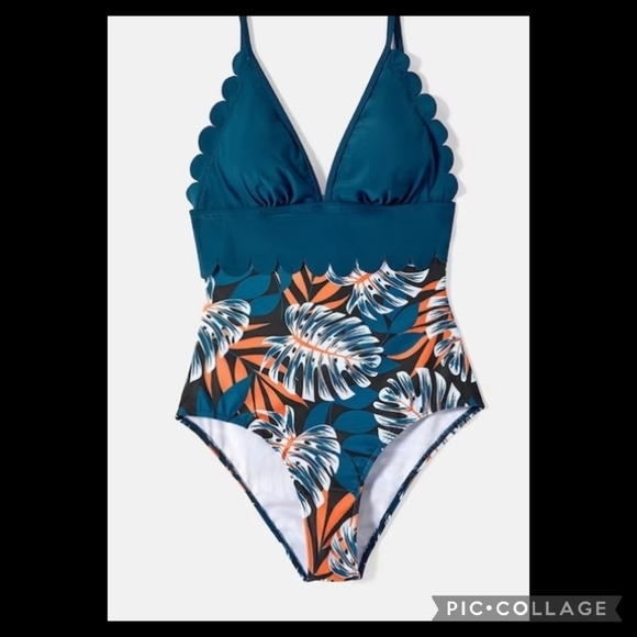 Other - Blue and Flower swimsuit.